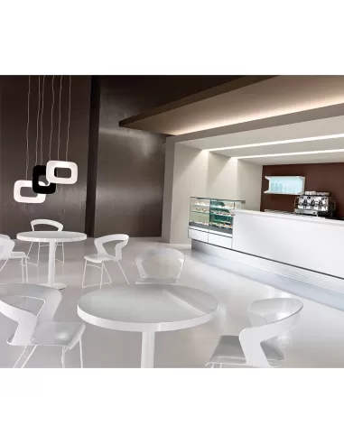 Vistosi Dos quadratische Pendelleuchte weiß-nickel 1x150w r7s